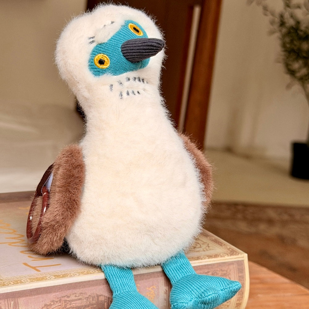 Blue-footed Booby Plush Keychain, Cute Soft Bag Charm for Backpacks