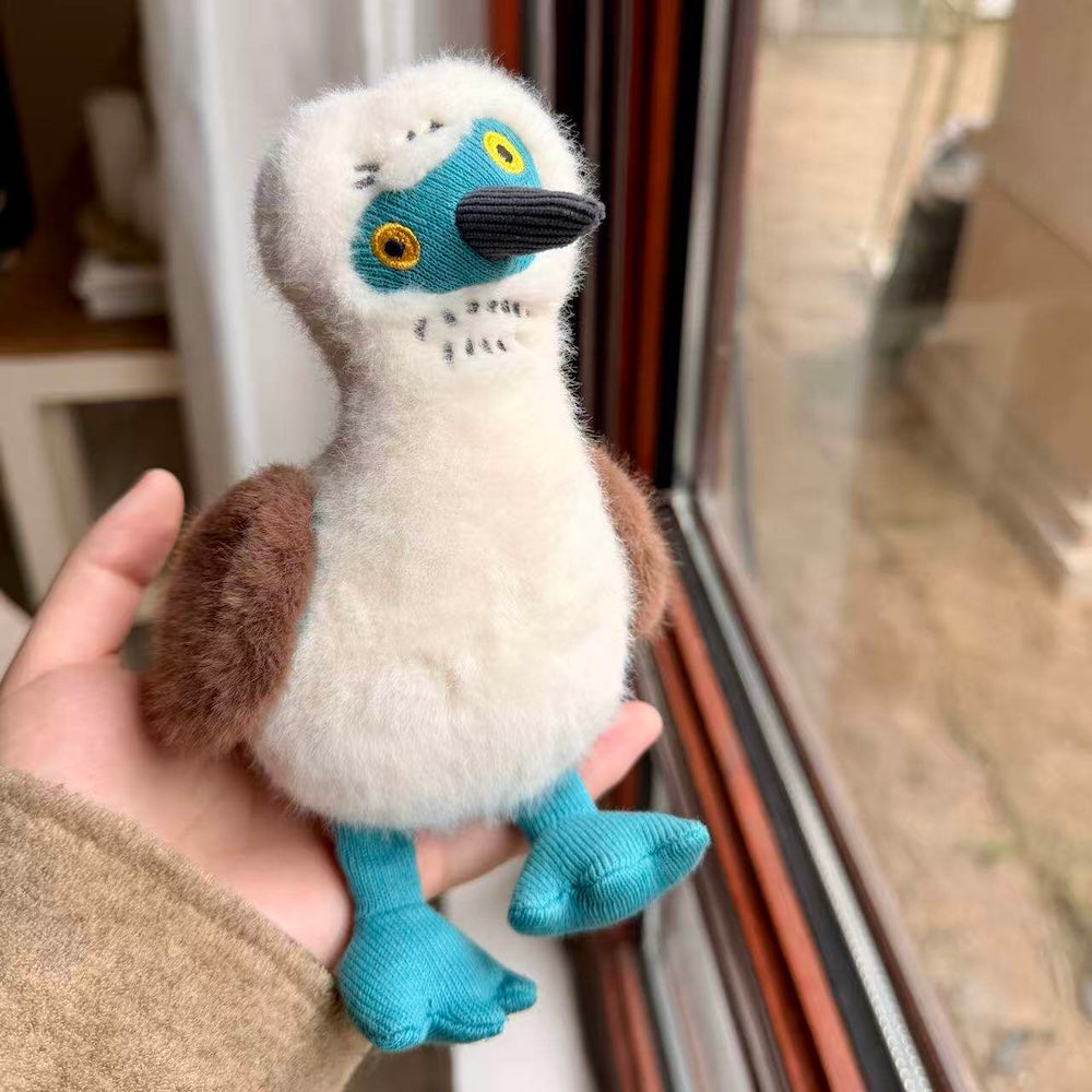 Blue-footed Booby Plush Keychain, Cute Soft Bag Charm for Backpacks