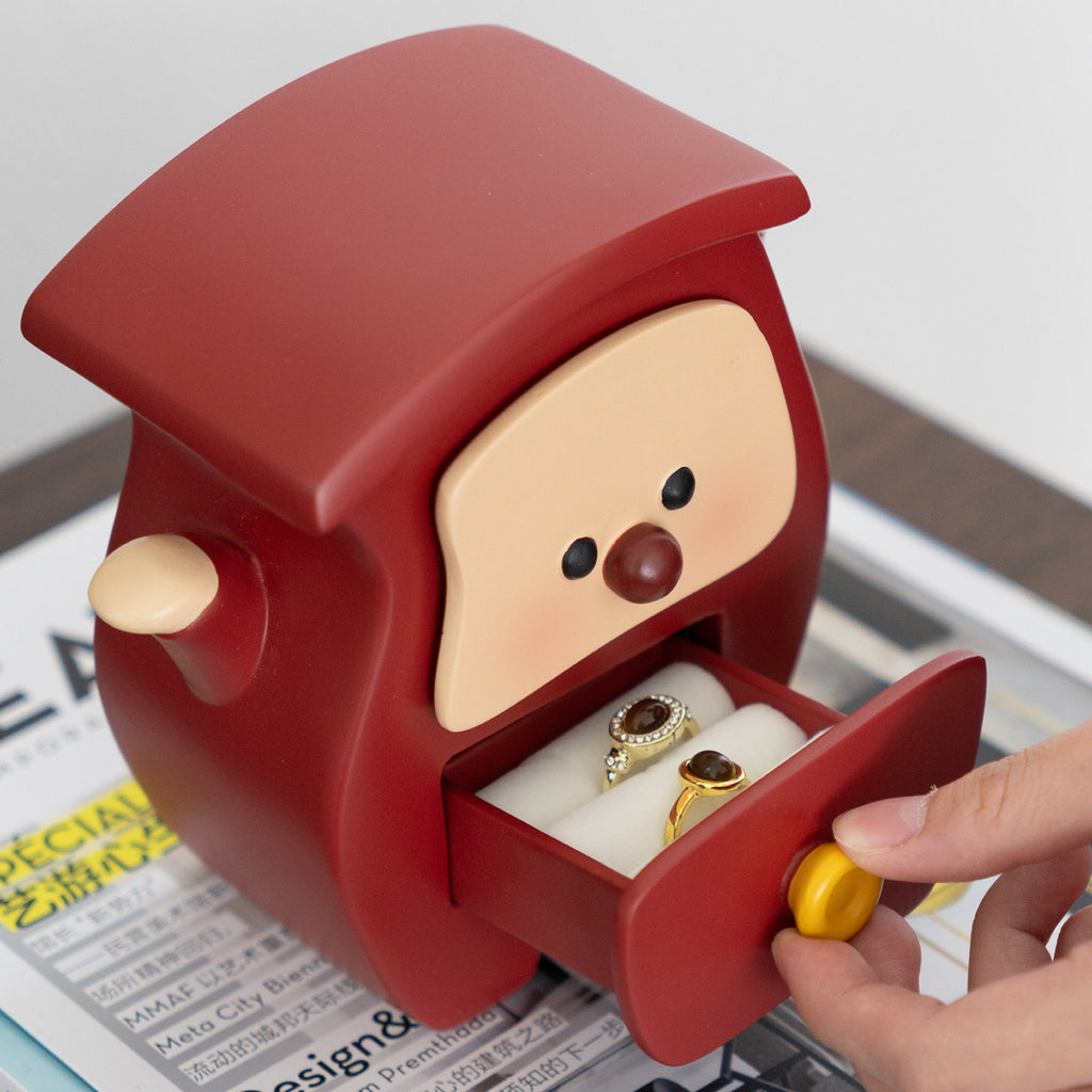 Cute Cartoon Twisted Jewelry Cabinet, Desktop Resin Storage Box for Jewelry