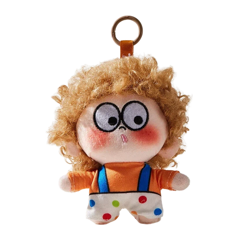 Adorable Plush Curly Hair Doll Bag Charm, Curly-haired Plush Doll Keychain