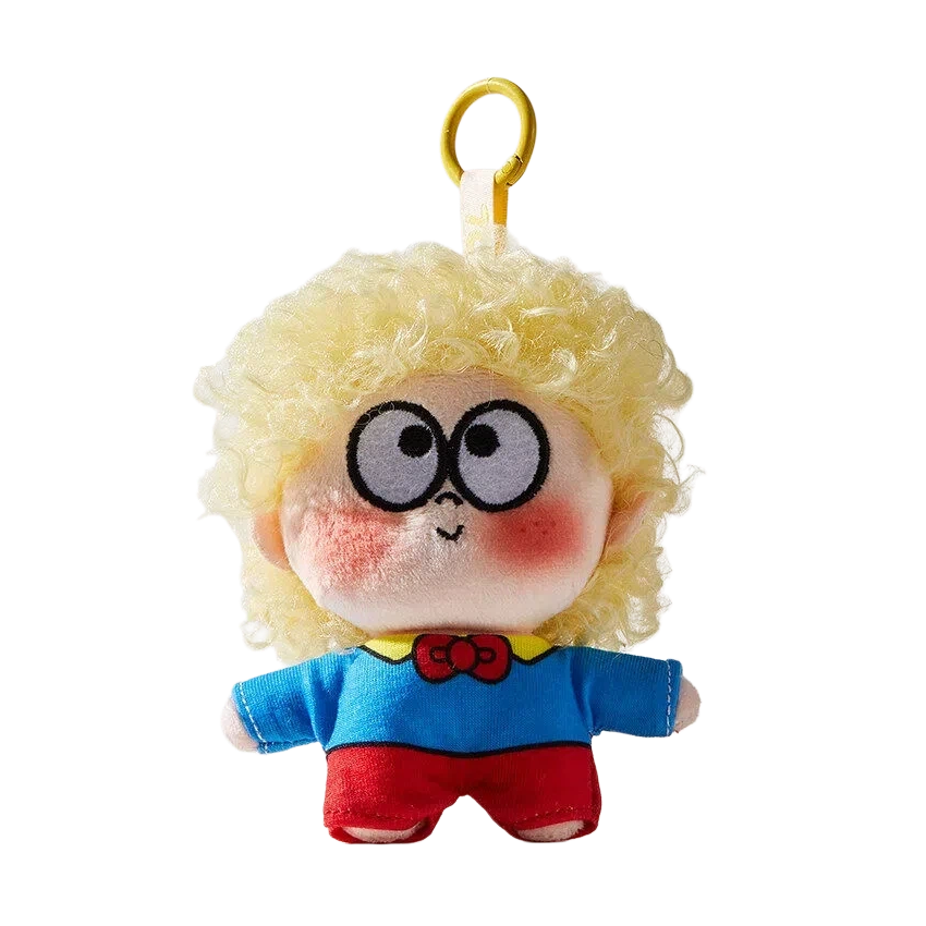 Adorable Plush Curly Hair Doll Bag Charm, Curly-haired Plush Doll Keychain