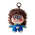 Adorable Plush Curly Hair Doll Bag Charm, Curly-haired Plush Doll Keychain