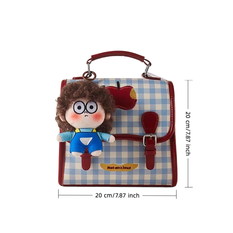 Adorable Plush Curly Hair Doll Bag Charm, Curly-haired Plush Doll Keychain