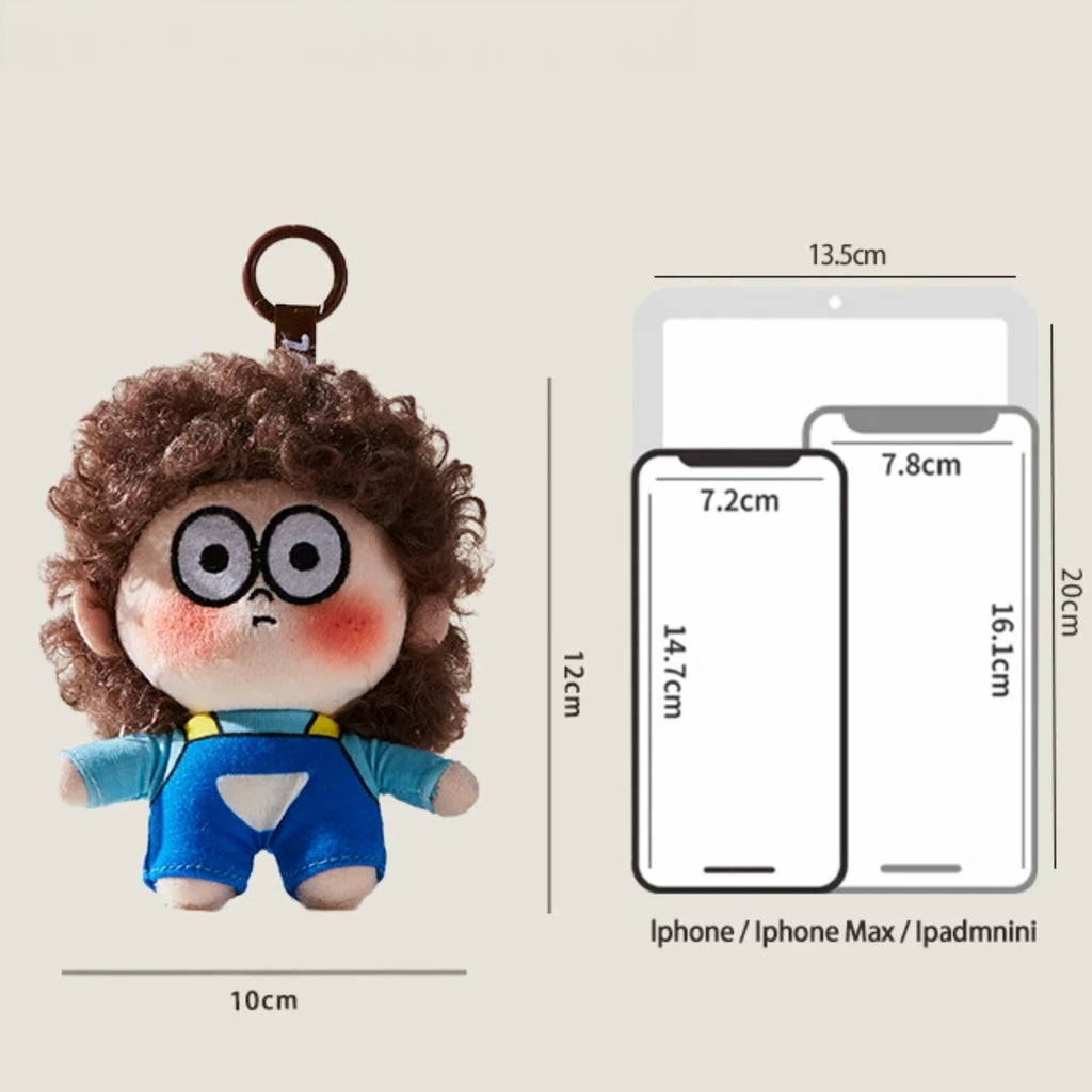 Adorable Plush Curly Hair Doll Bag Charm, Curly-haired Plush Doll Keychain