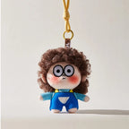 Adorable Plush Curly Hair Doll Bag Charm, Curly-haired Plush Doll Keychain