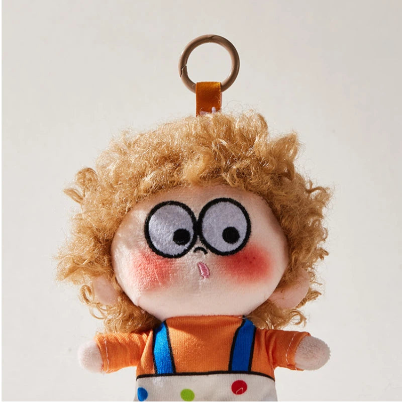 Adorable Plush Curly Hair Doll Bag Charm, Curly-haired Plush Doll Keychain