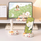 Cute Calico Cat Phone Stand, Kawaii Desk Accessory & Decor for Cat Lovers