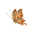 Dunhuang-Style Butterfly Brooch with Natural Agate & Turquoise