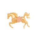 Elegant Rose & Horse Brooch with Pink Shell