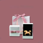 Elegant Rose & Horse Brooch with Pink Shell