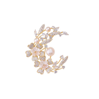 Elegant Laurel Goddess Brooch with Natural Pearls and Shell Flowers