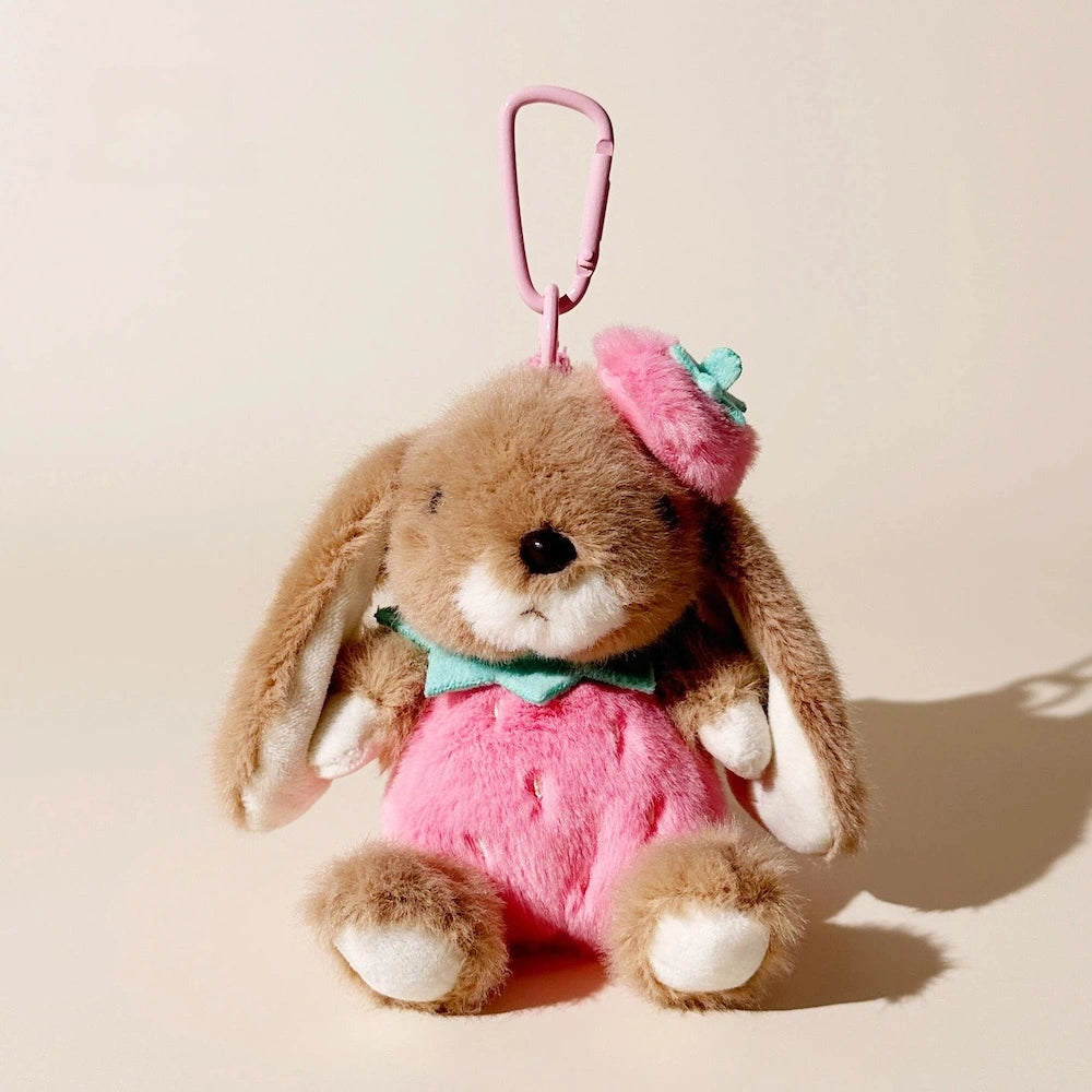 Berry Bunny Strawberry Bag Charm - product image 1 showing the strawberry bunny bag charm