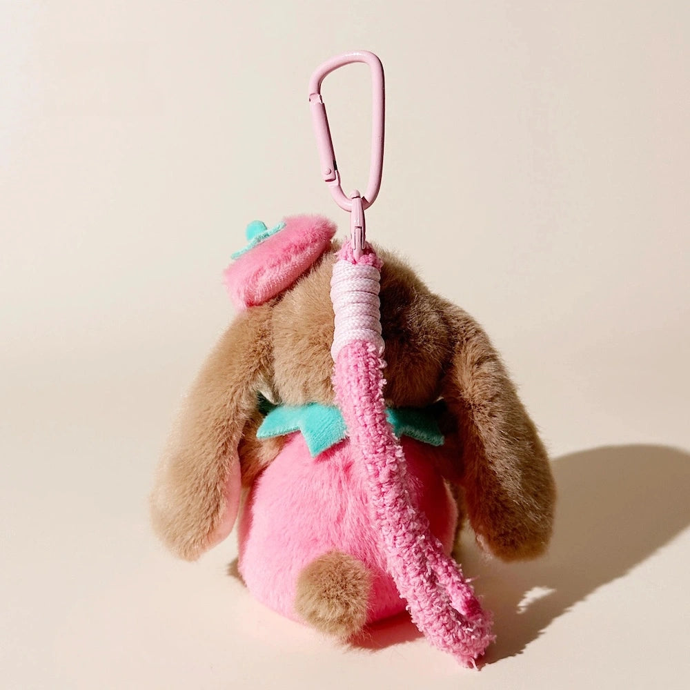 Berry Bunny Strawberry Bag Charm - product image 2 showing the strawberry bunny bag charm