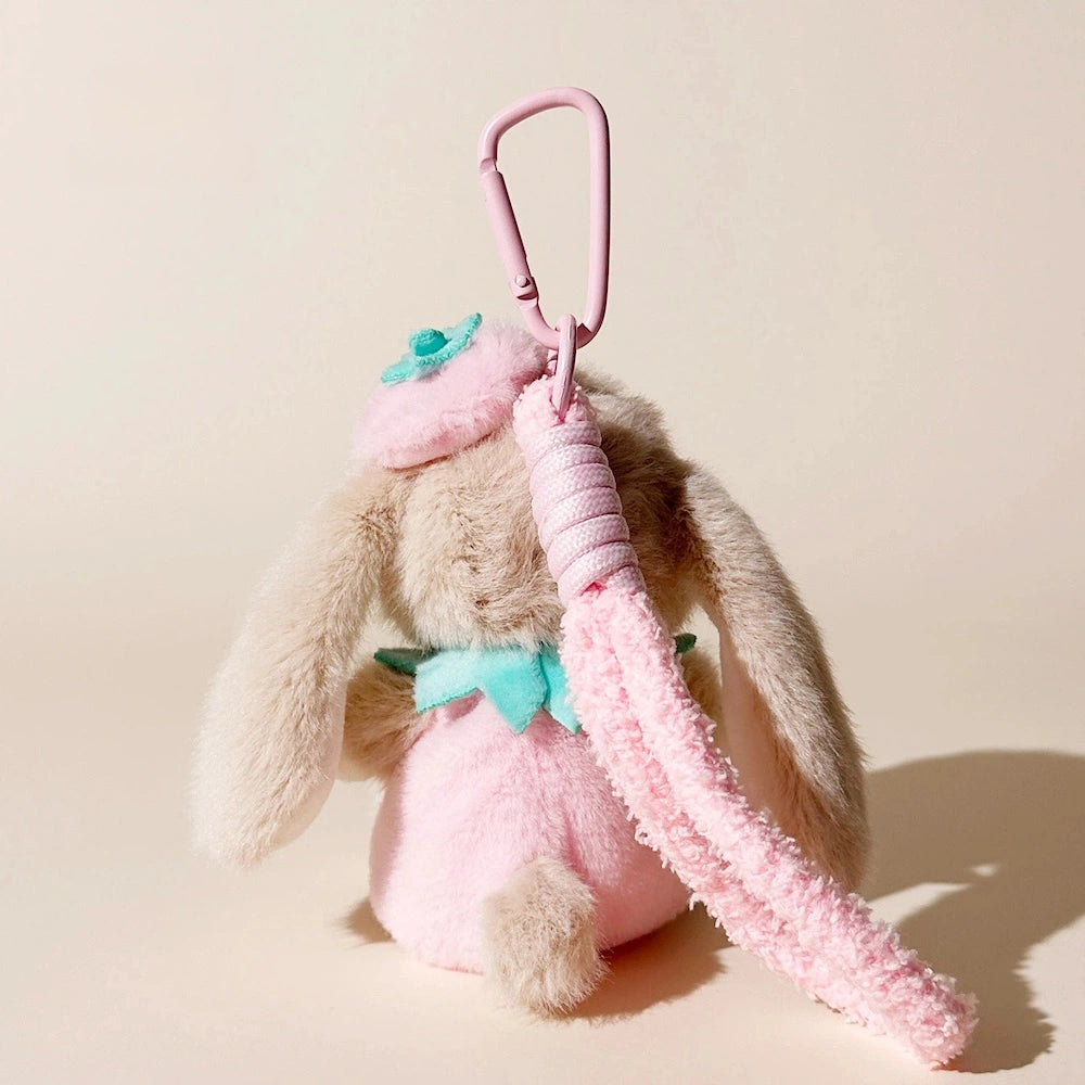 Berry Bunny Strawberry Bag Charm - product image 4 showing the strawberry bunny bag charm