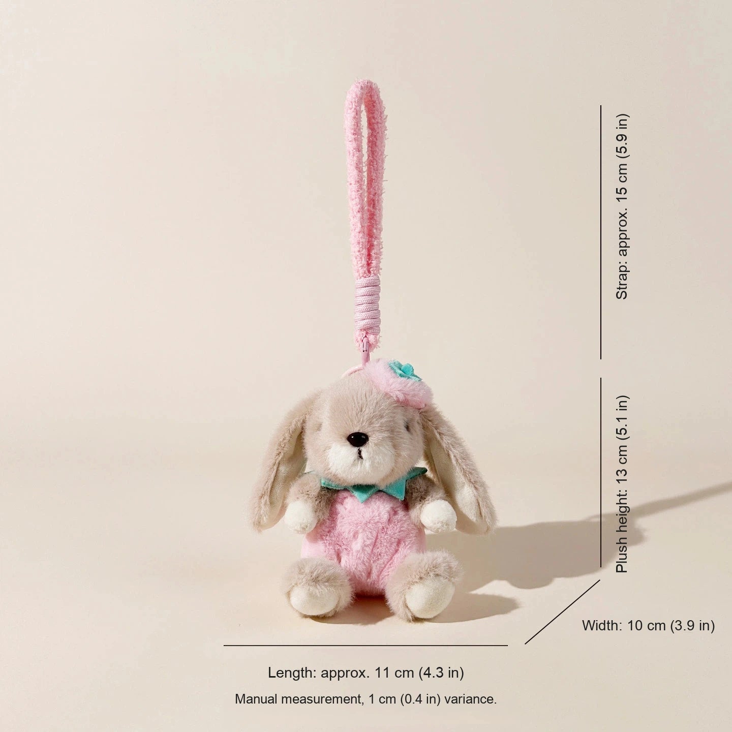 Berry Bunny Strawberry Bag Charm - Pink Strawberry Bunny variant