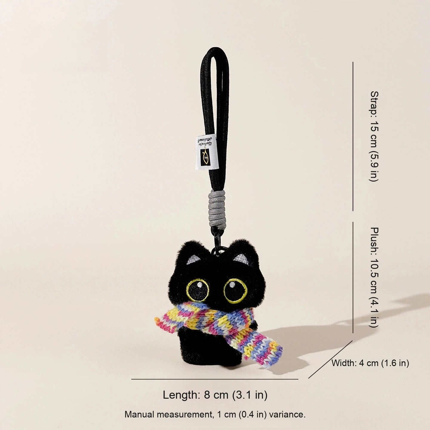 Gentleman Black Cat Bag Charm - Cream Yellow Color Black Cat variant
