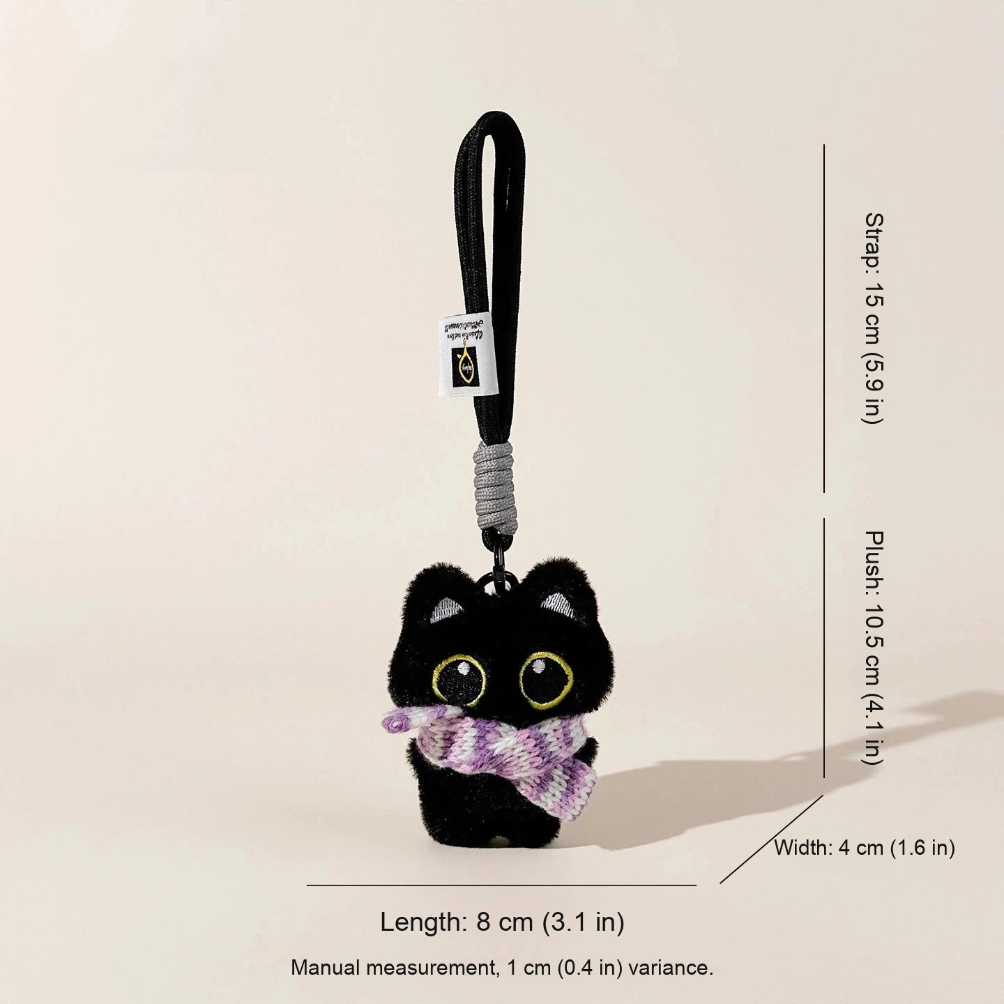 Gentleman Black Cat Bag Charm - Dream Purple Black Cat variant