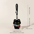 Gentleman Black Cat Bag Charm - Rainbow Scarf Black Cat variant