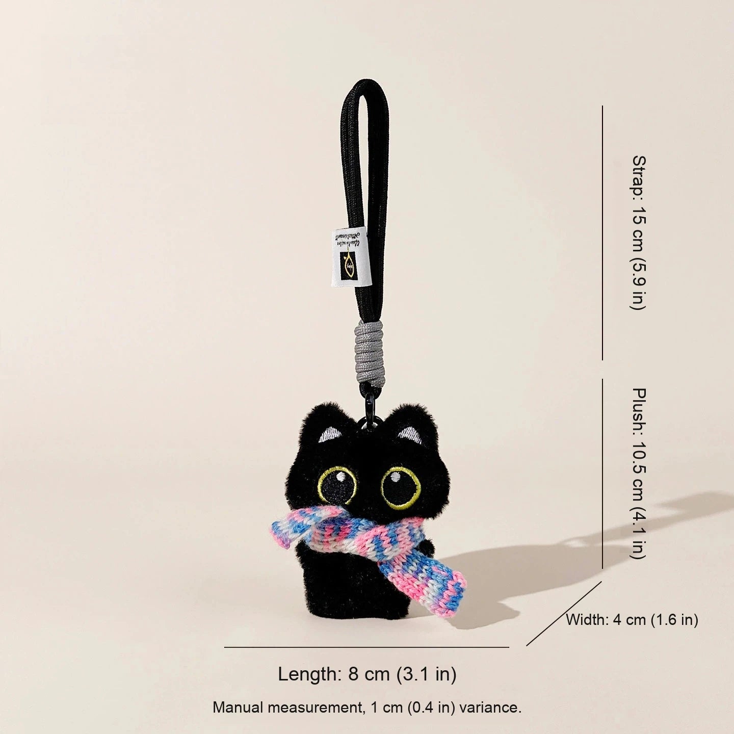 Gentleman Black Cat Bag Charm - Sea Salt Pink Black Cat variant