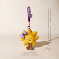 Sunflower Smile Plush Bag Charm - Purple Bow variant