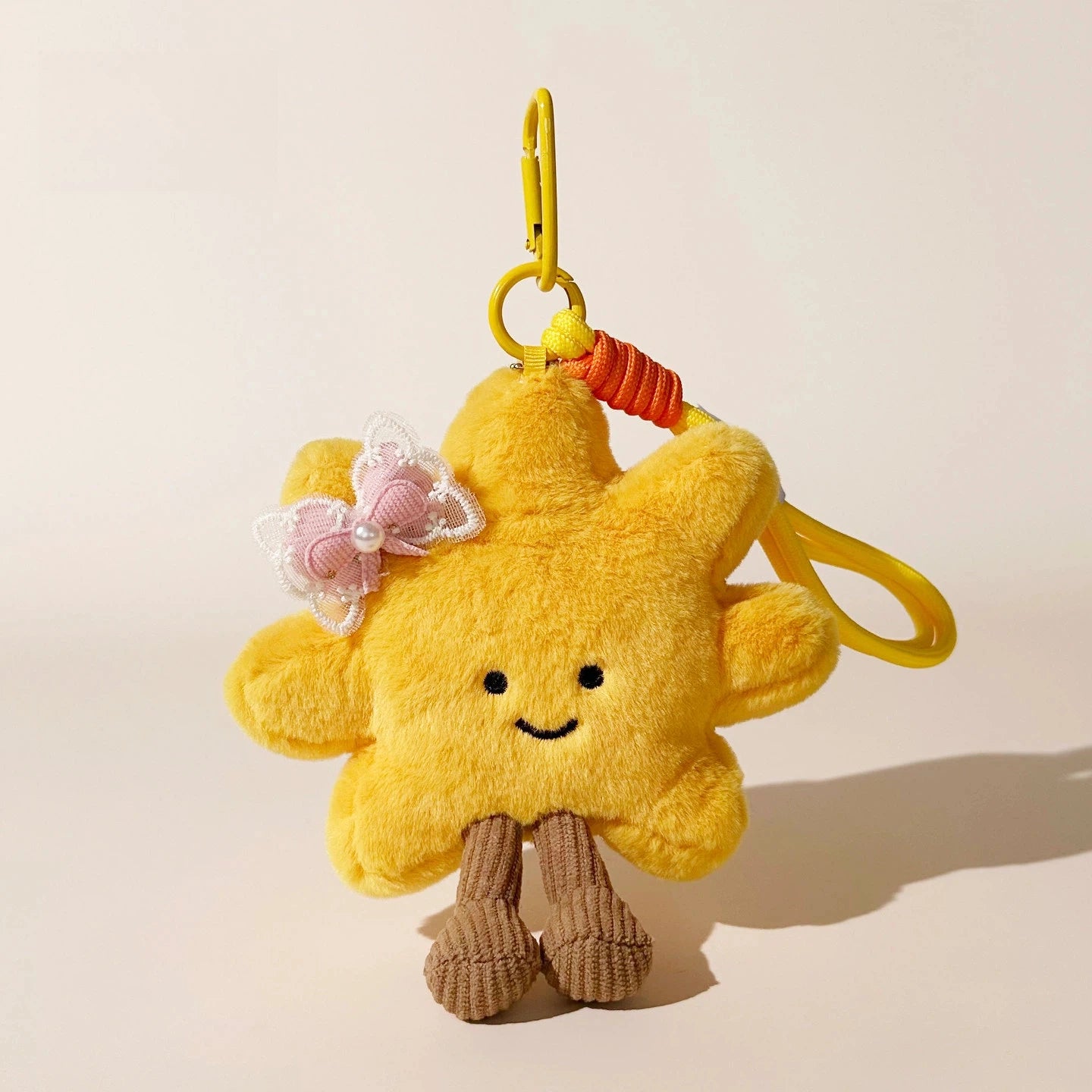 Sunflower Smile Plush Bag Charm - Pink Bow variant