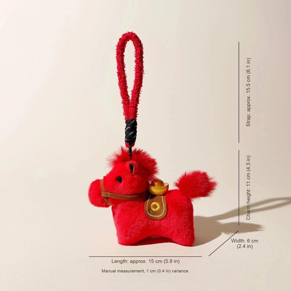 Lucky Pony Plush Bag Charm - Red variant