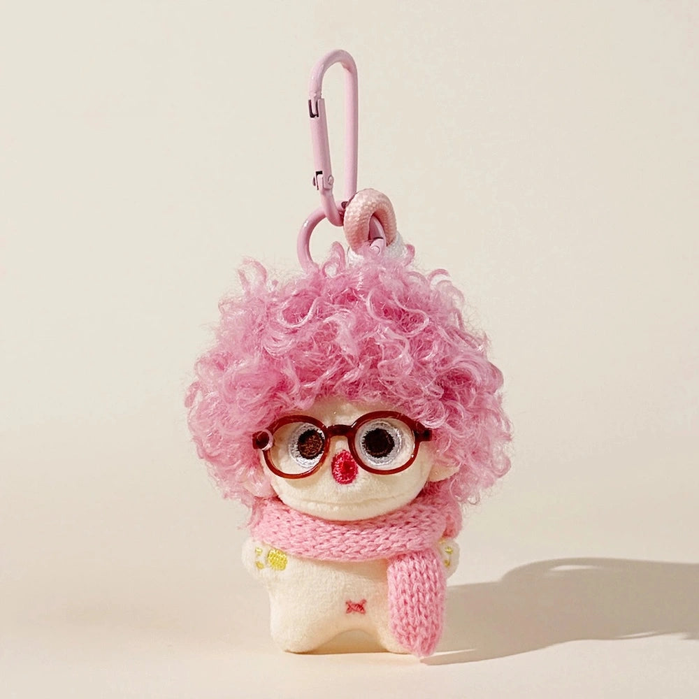 Fuzzy Doll Plush Bag Charm - product image 4 showing the fuzzy doll bag charm