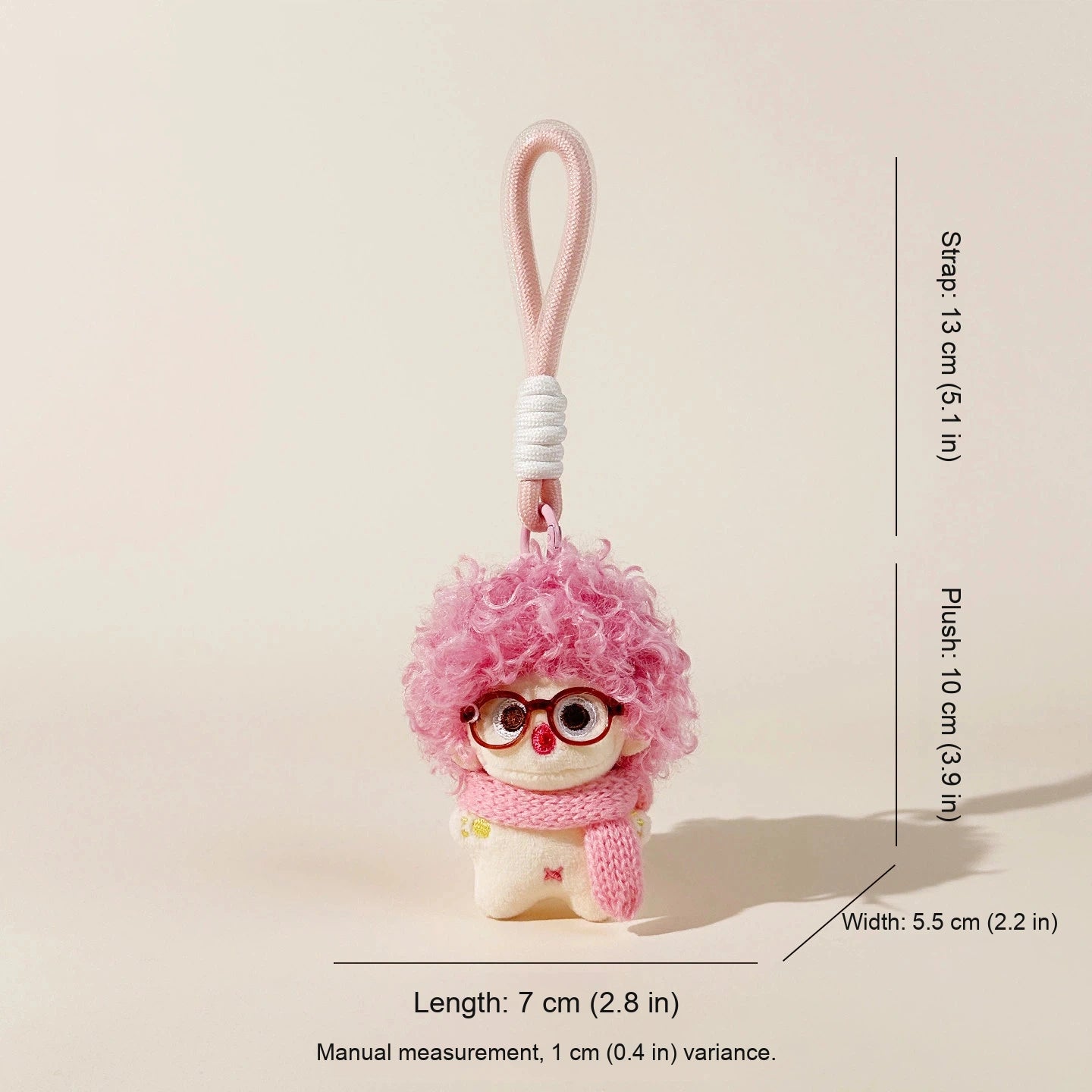Fuzzy Doll Plush Bag Charm - Pink Hair Doll variant