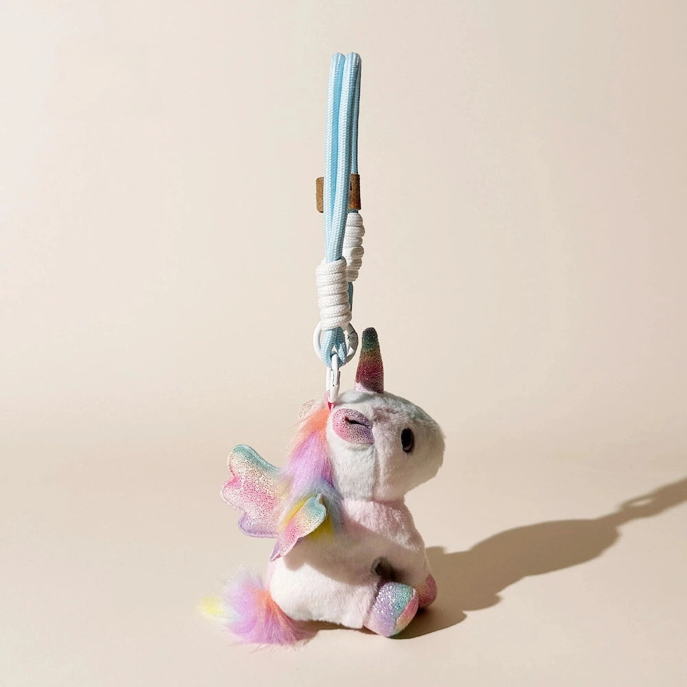 Winged Unicorn Plush Bag Charm - product image 3 showing the winged unicorn bag charm