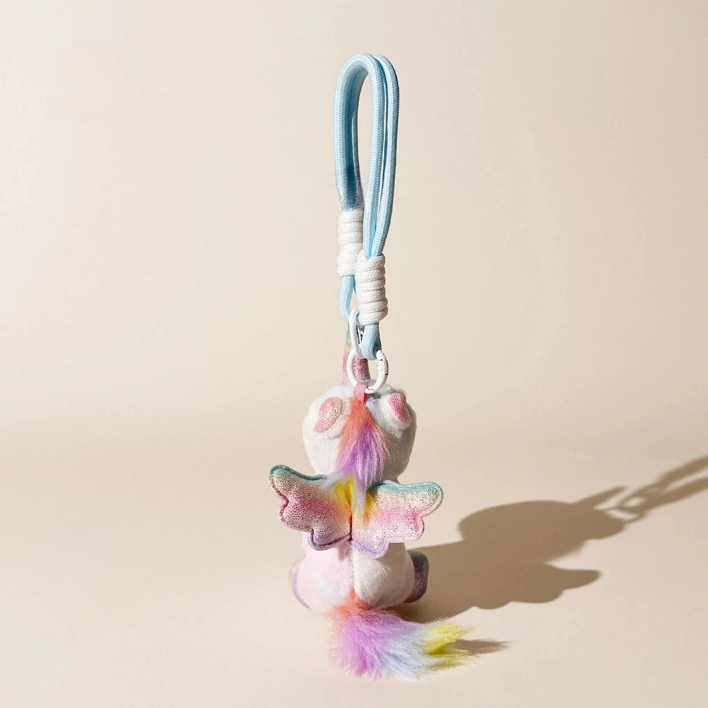 Winged Unicorn Plush Bag Charm - product image 4 showing the winged unicorn bag charm