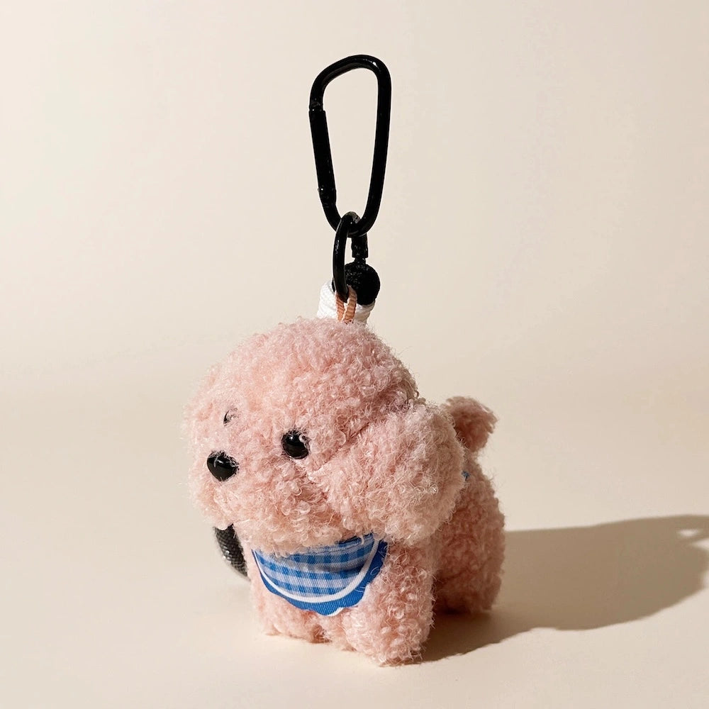 Round Puppy Plush Bag Charm - product image 3 showing the round puppy bag charm