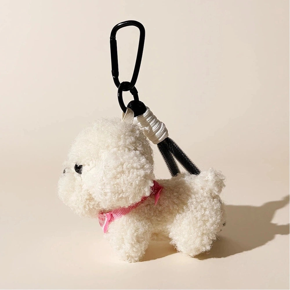 Round Puppy Plush Bag Charm - product image 5 showing the round puppy bag charm