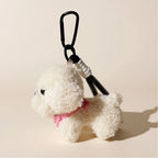 Round Puppy Plush Bag Charm - product image 5 showing the round puppy bag charm
