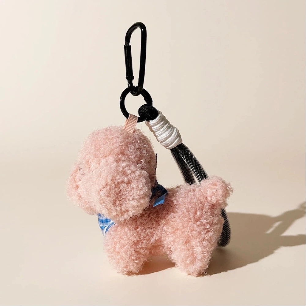 Round Puppy Plush Bag Charm - product image 6 showing the round puppy bag charm