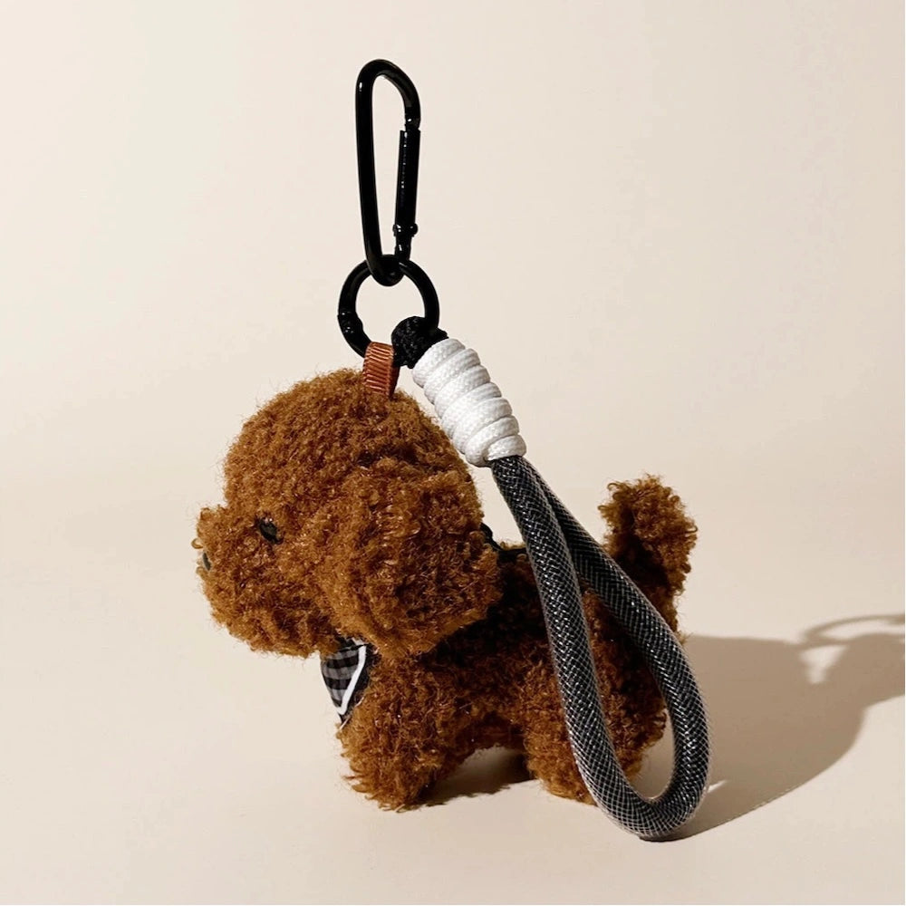Round Puppy Plush Bag Charm - product image 7 showing the round puppy bag charm