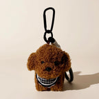 Round Puppy Plush Bag Charm - Dark Brown variant