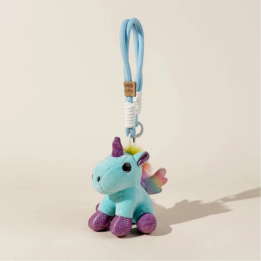 Pastel Unicorn Plush Bag Charm - product image 6 showing the pastel unicorn bag charm