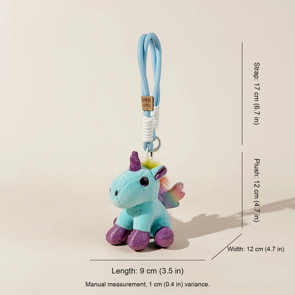 Pastel Unicorn Plush Bag Charm - Sky Blue Winged Unicorn variant
