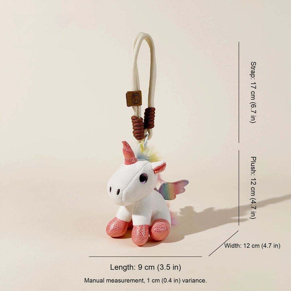 Pastel Unicorn Plush Bag Charm - White Winged Unicorn variant