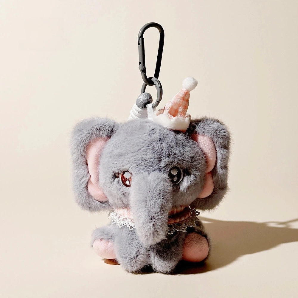 Little Elephant Plush Bag Charm - product image 1 showing the little elephant bag charm