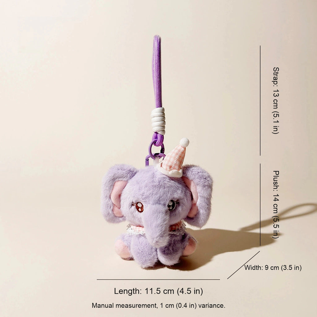 Little Elephant Plush Bag Charm - Soft Purple variant