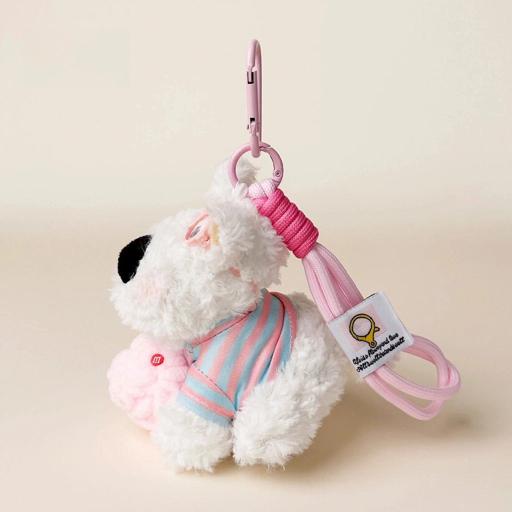Ice Cream Westie Plush Bag Charm - product image 4 showing the ice cream Westie bag charm