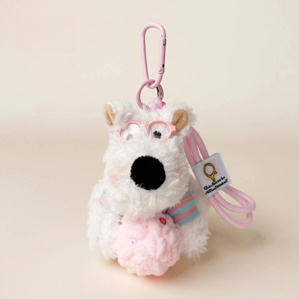 Ice Cream Westie Plush Bag Charm - product image 5 showing the ice cream Westie bag charm