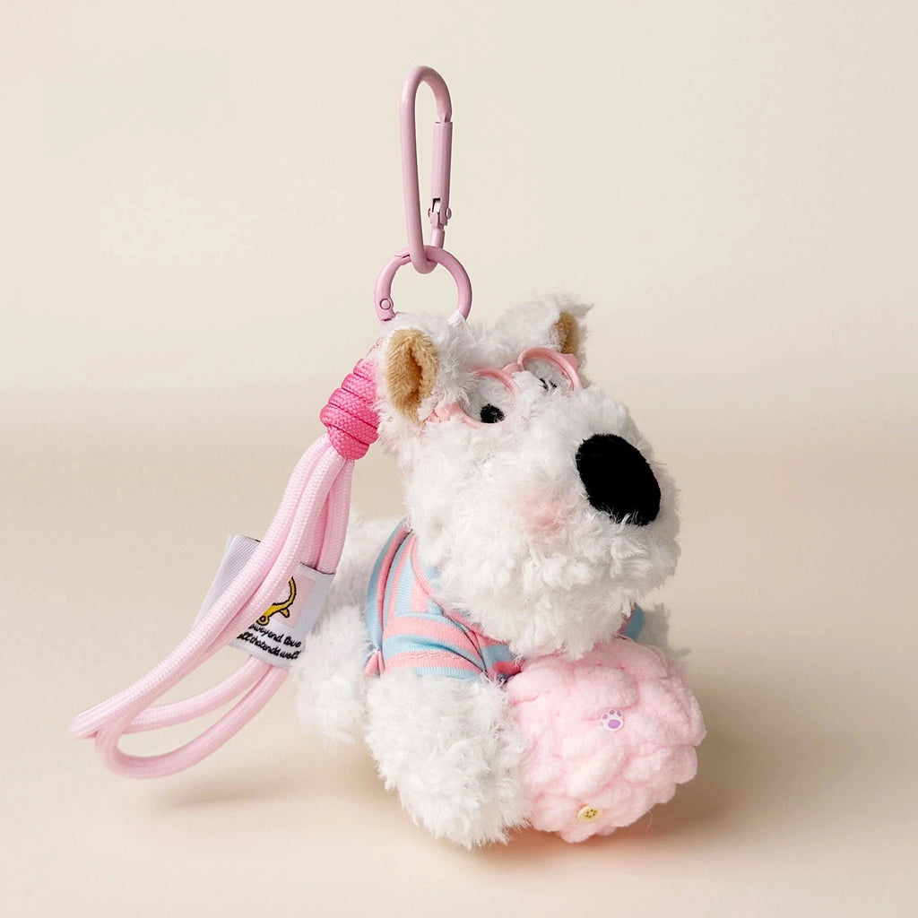 Ice Cream Westie Plush Bag Charm - Pink Ice Cream Westie variant