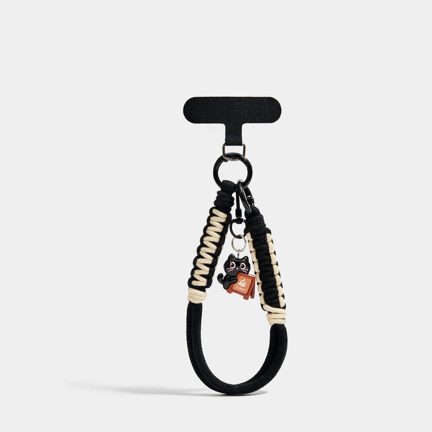 Palette Bag Charm - Soft Plush Keychain Gift - Cat T Clasp Black variant
