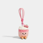 Cake Bag Charm - Soft Plush Keychain Gift - Cherry Cake Pink variant