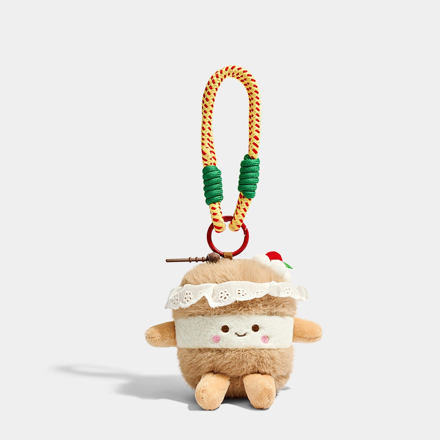 Cake Bag Charm - Soft Plush Keychain Gift - Cake Birthday Cake Brown variant