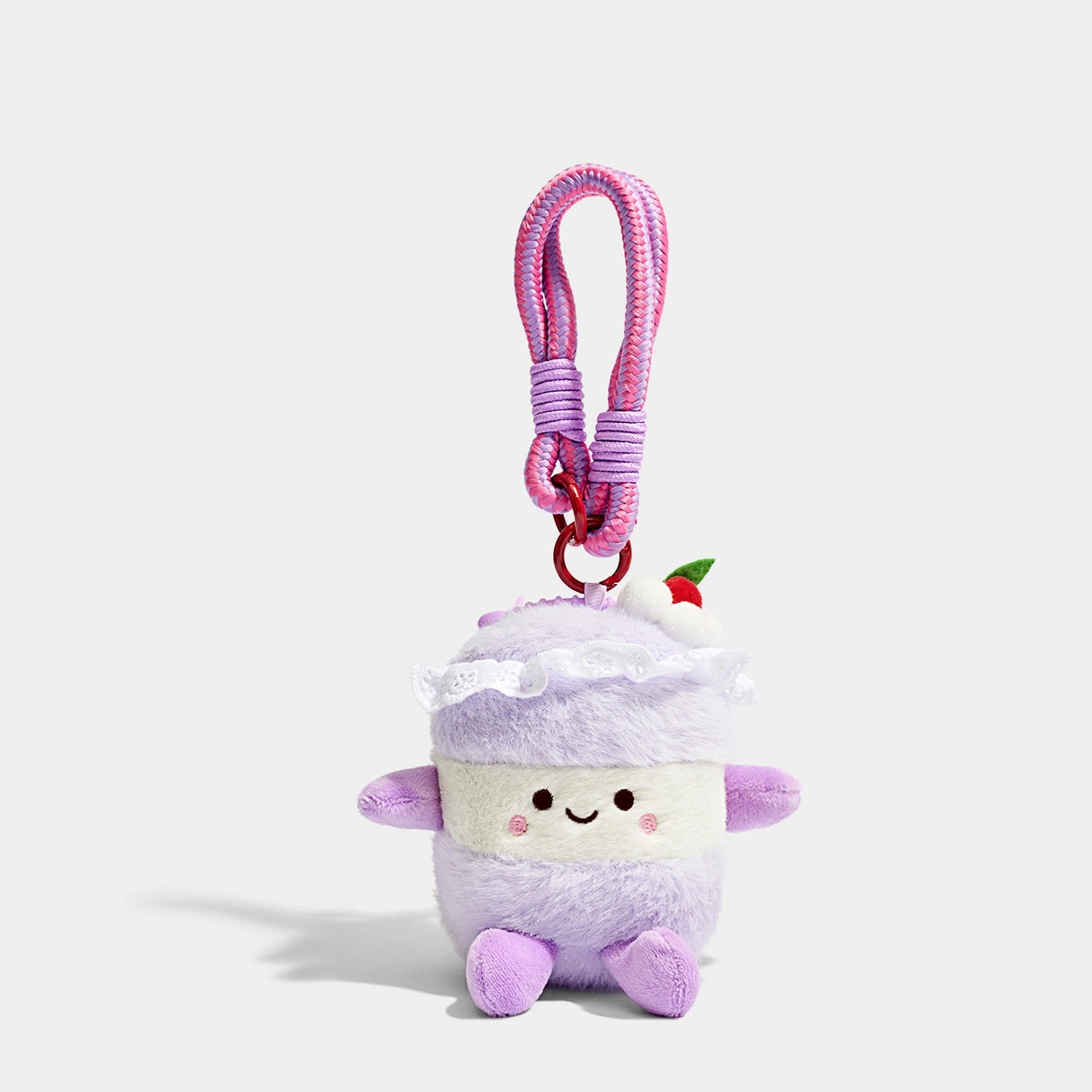 Cake Bag Charm - Soft Plush Keychain Gift - Cake Birthday Cake Purple variant