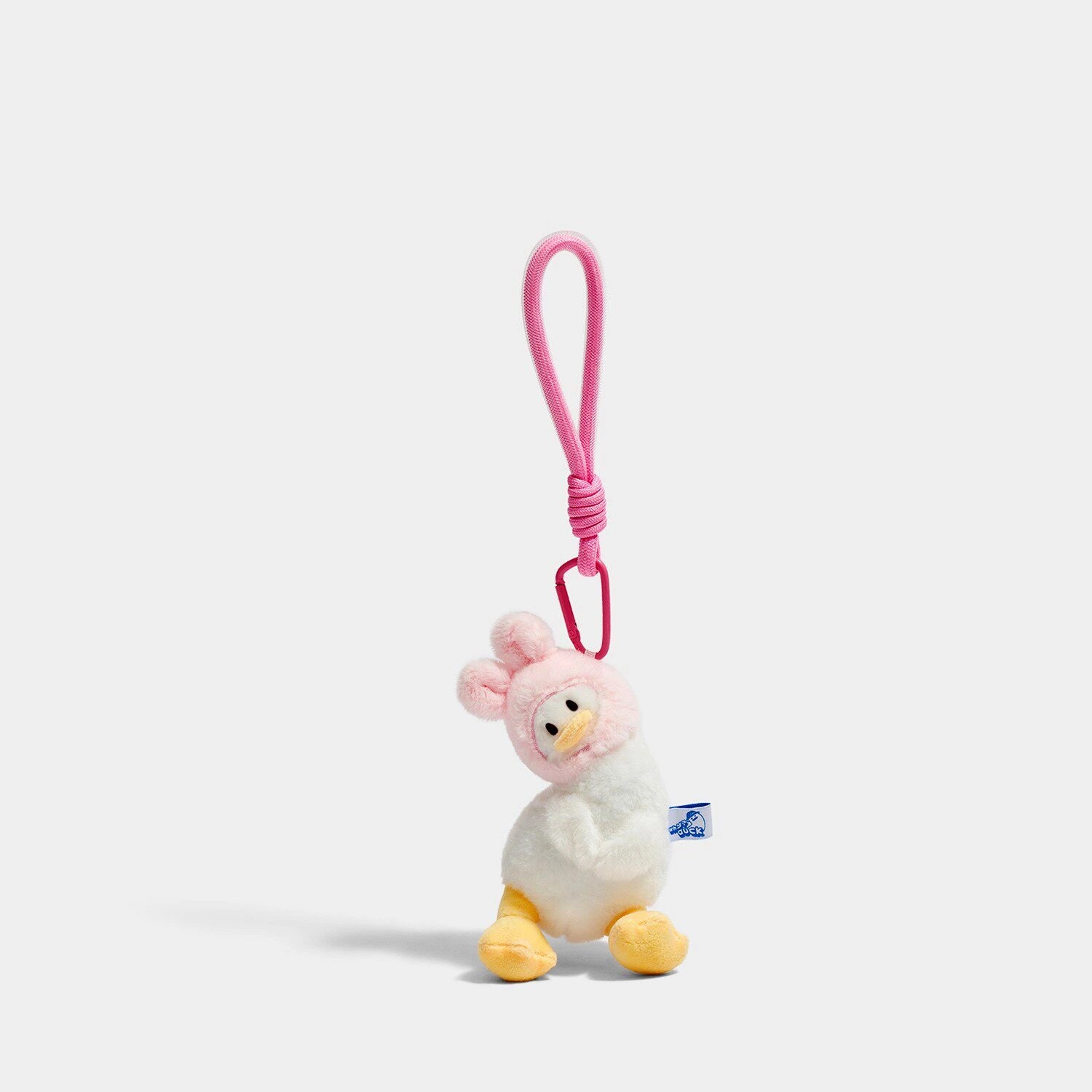 Duck Bag Charm - Soft Plush Keychain Gift - Duck Tilted Head Pink variant