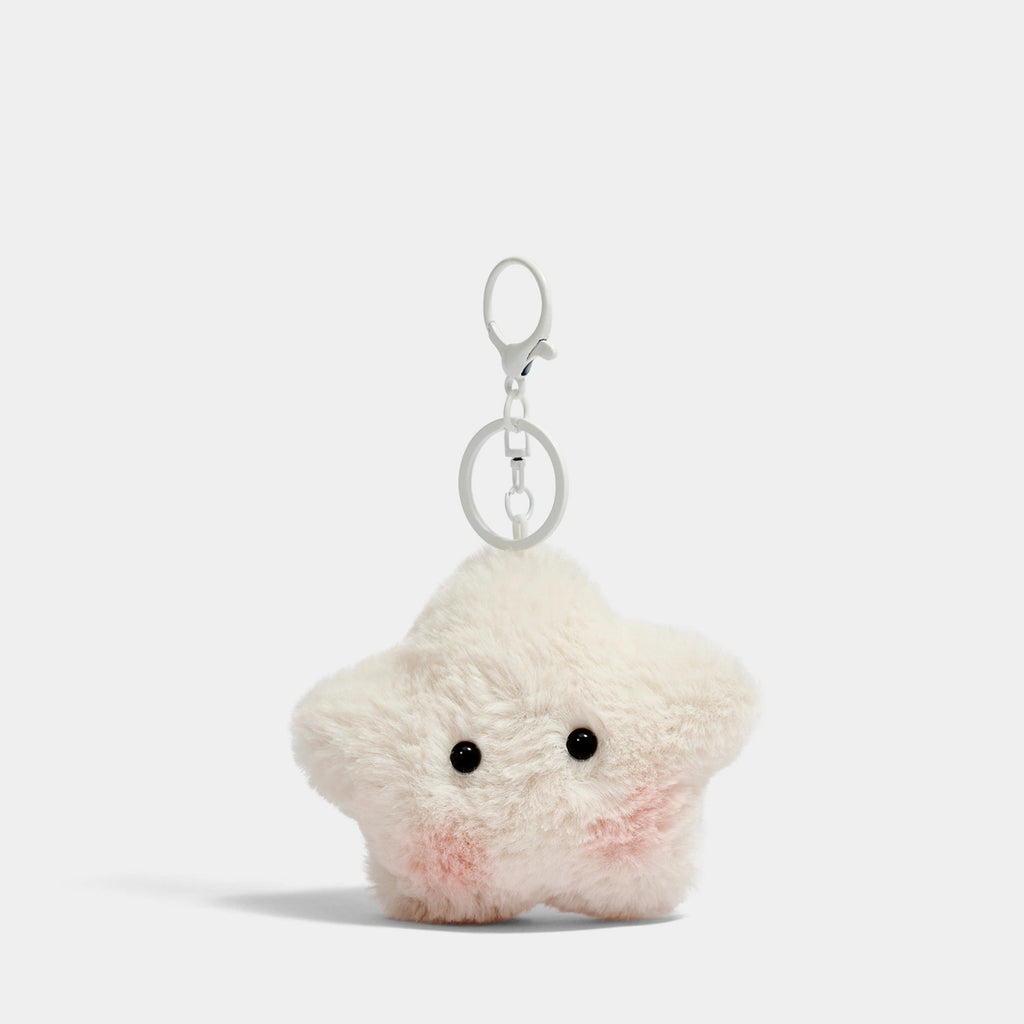 Star Bag Charm - Soft Plush Keychain Gift - White Star Star variant